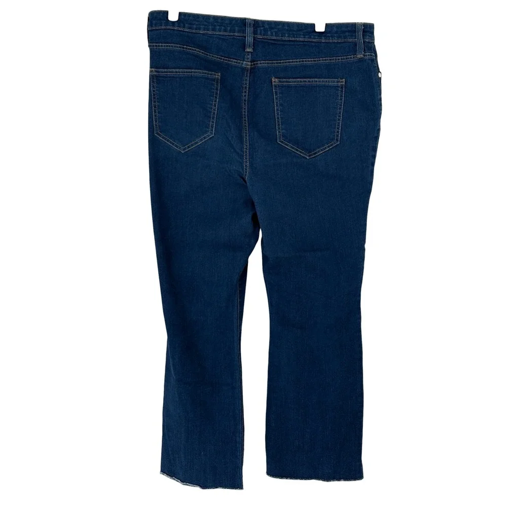 Nine West Kick‎ Flare Jeans Blue Raw Stepped Hem 18